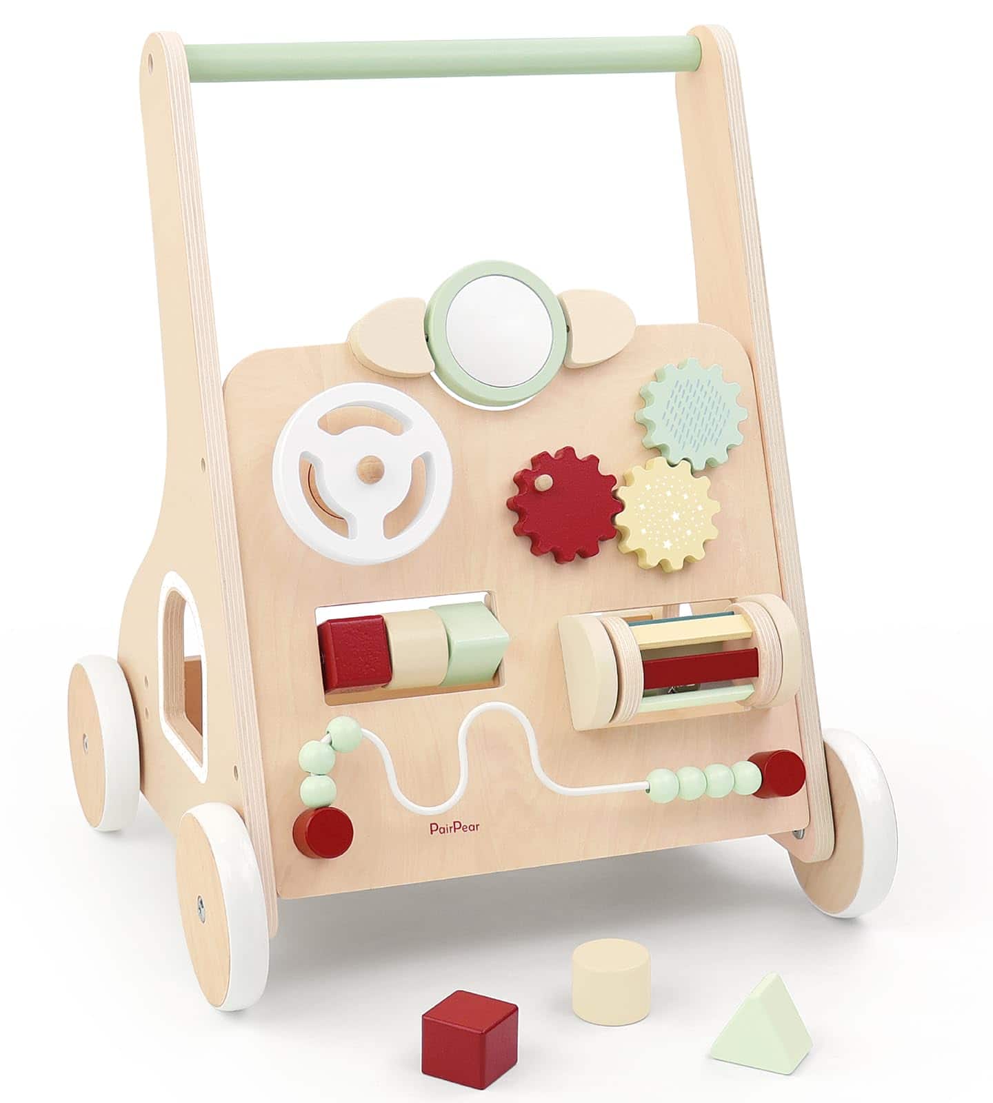 Par de Peras Madera Bebé Andador de Empuje y Arrastre,