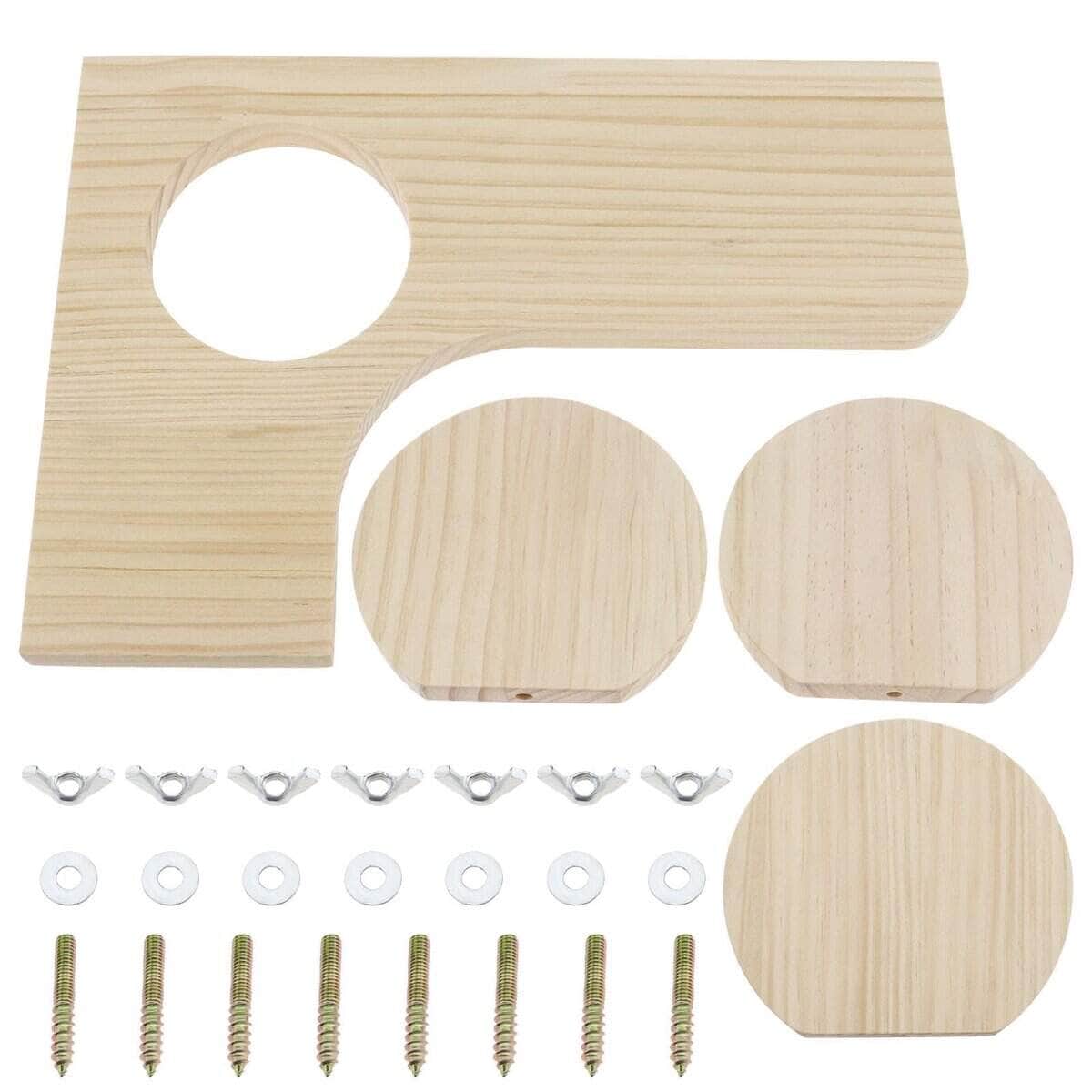 Conjunto de 4 Plataformas de Madera en Forma de L con