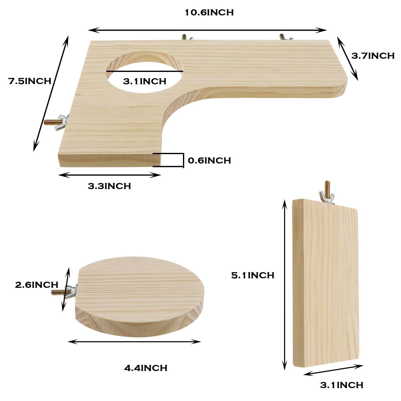 Conjunto de 4 Plataformas de Madera en Forma de L con - Imagen 5