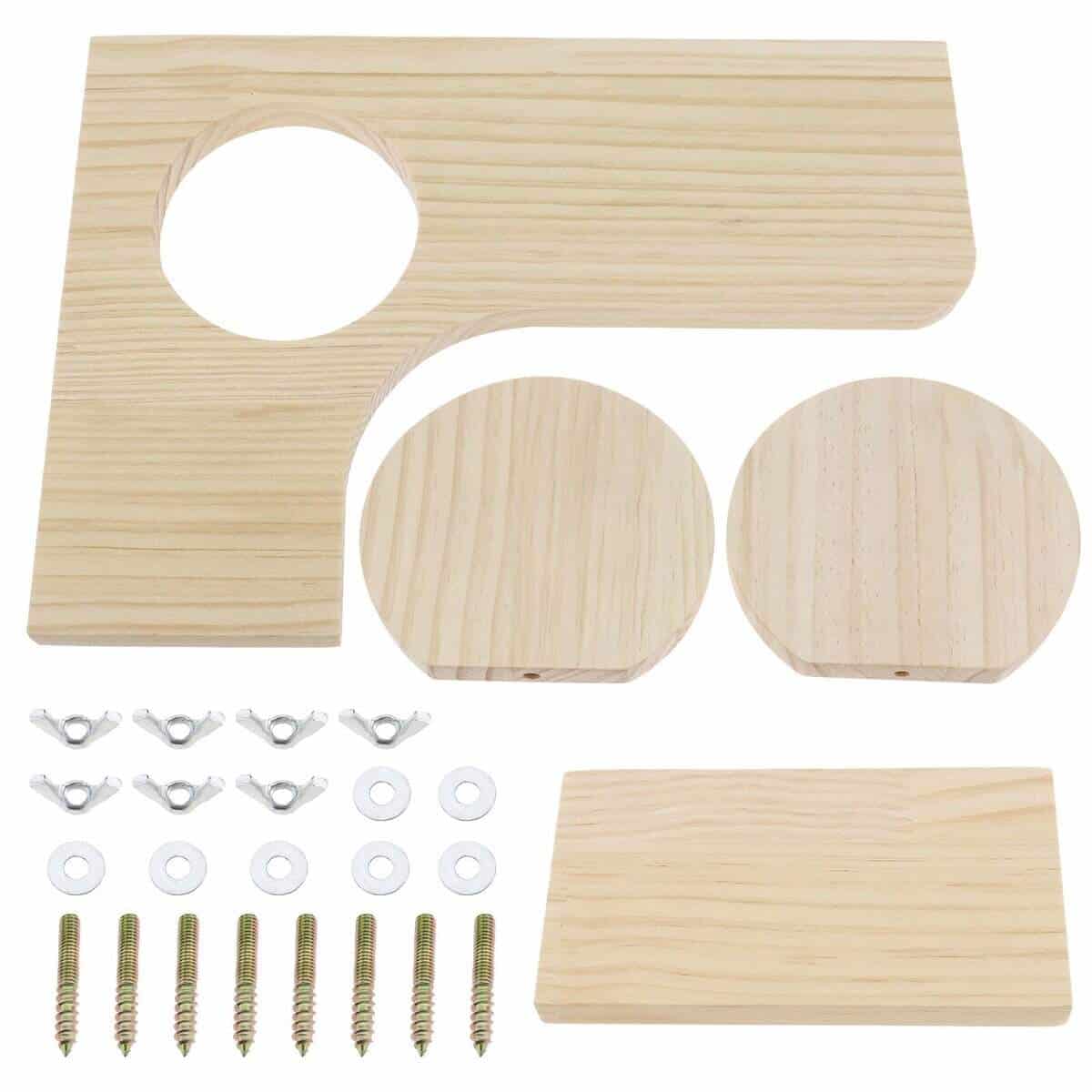 Conjunto de 4 Plataformas de Madera en Forma de L con