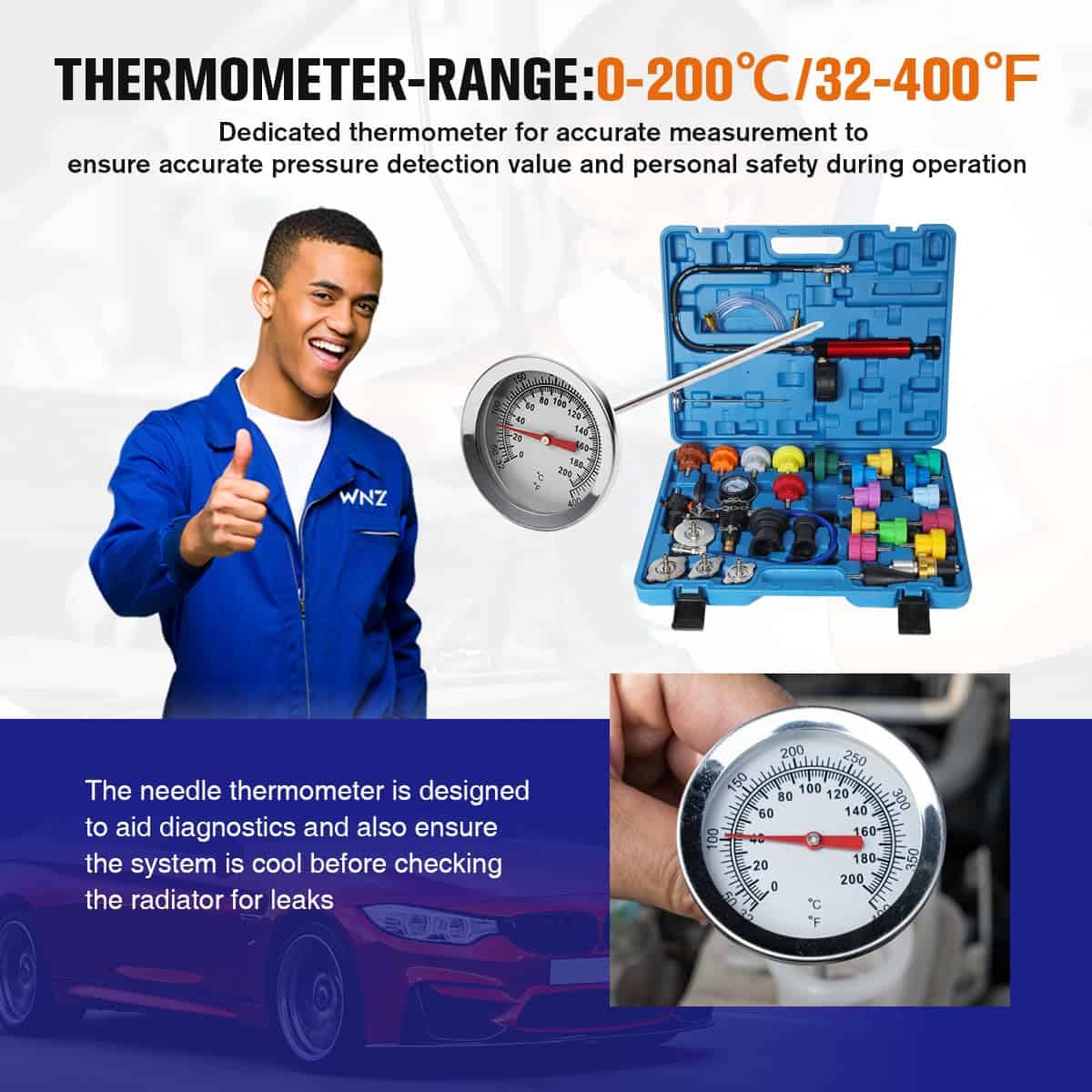 Juego de Probador de Presión de Radiador Universal WNZ con - Imagen 6