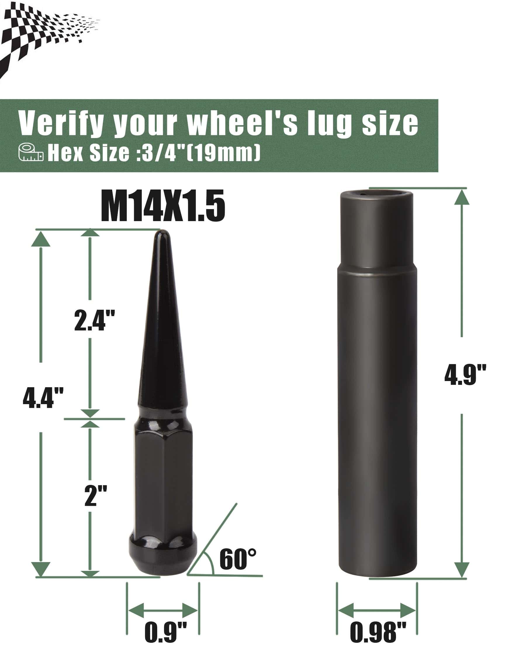 32 Piezas 14x1.5 Tuerca de Seguridad de Puntas para Dodge - Imagen 3