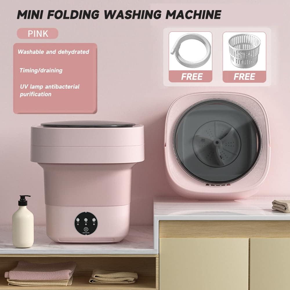 Pequeña Lavadora Portátil, Mini -Rosa - Imagen 3