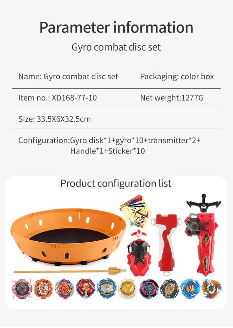 Set de Batalla de Bey Battling Top Stadium Blade-10 Trompos - Imagen 3