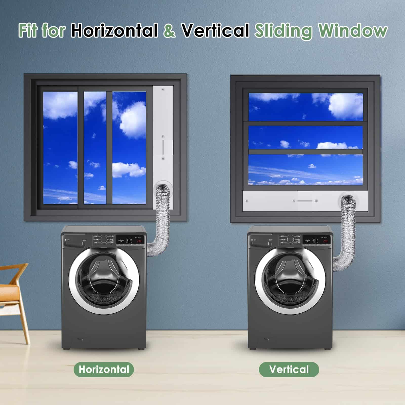 Kit de Ventana Mejorado para Salida de Secadora de 4" de - Imagen 8