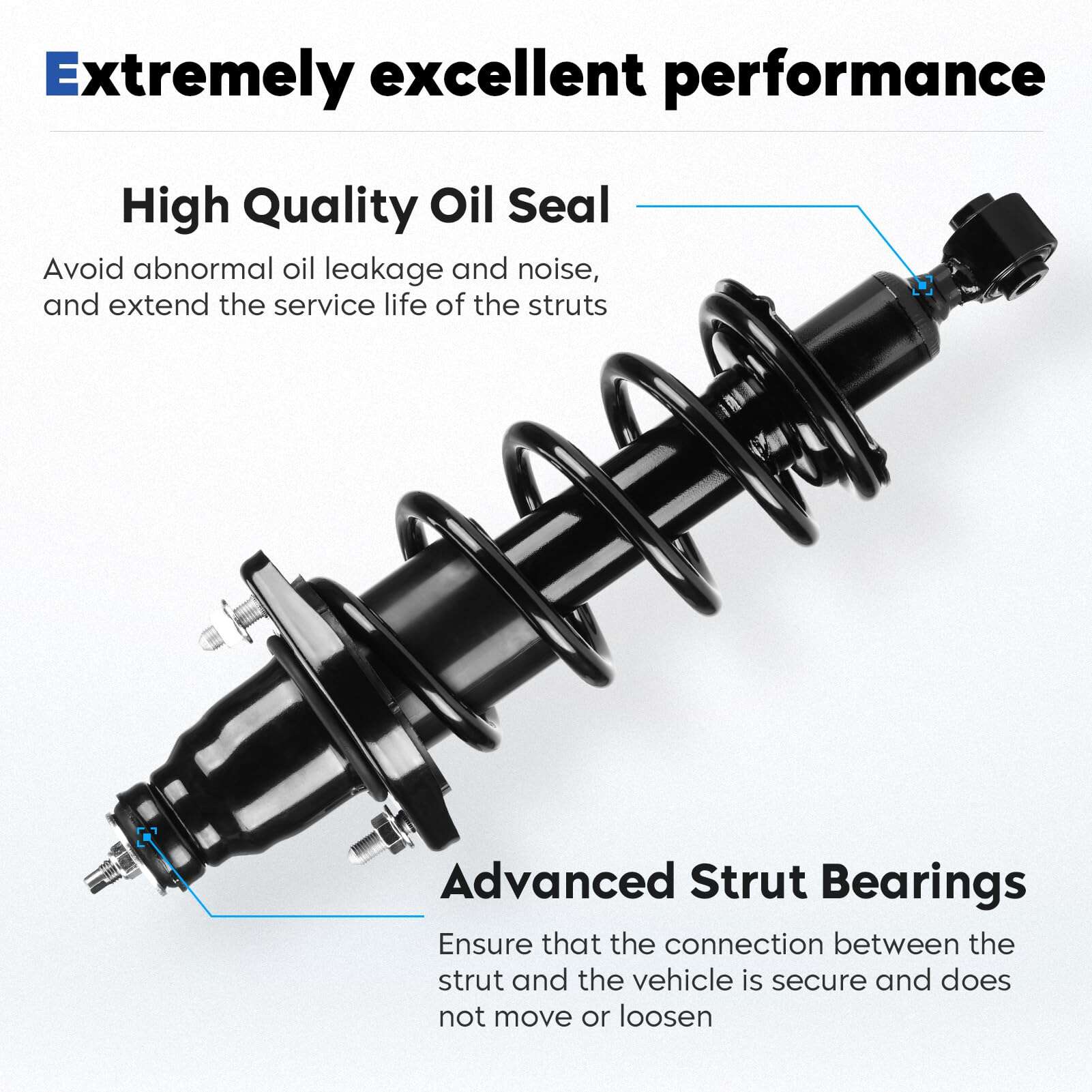 Amortiguador de suspensión trasero completo con resorte de - Imagen 4