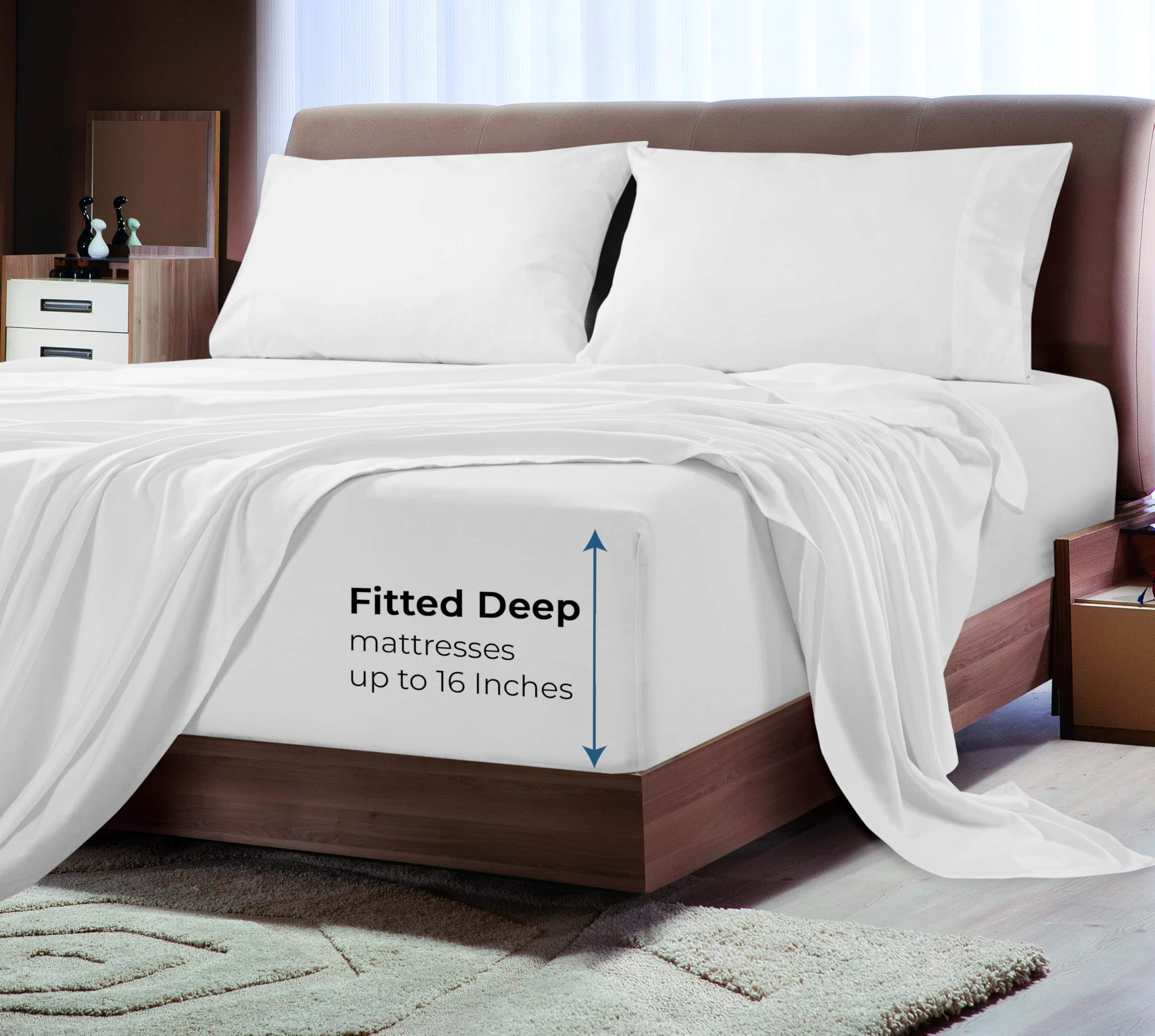 Sábana Ajustable Blanca de Bambú Rayón para Cama Individual - Imagen 6