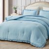 Set de edredón Chezmoi Collection Nora Chambray Blue para