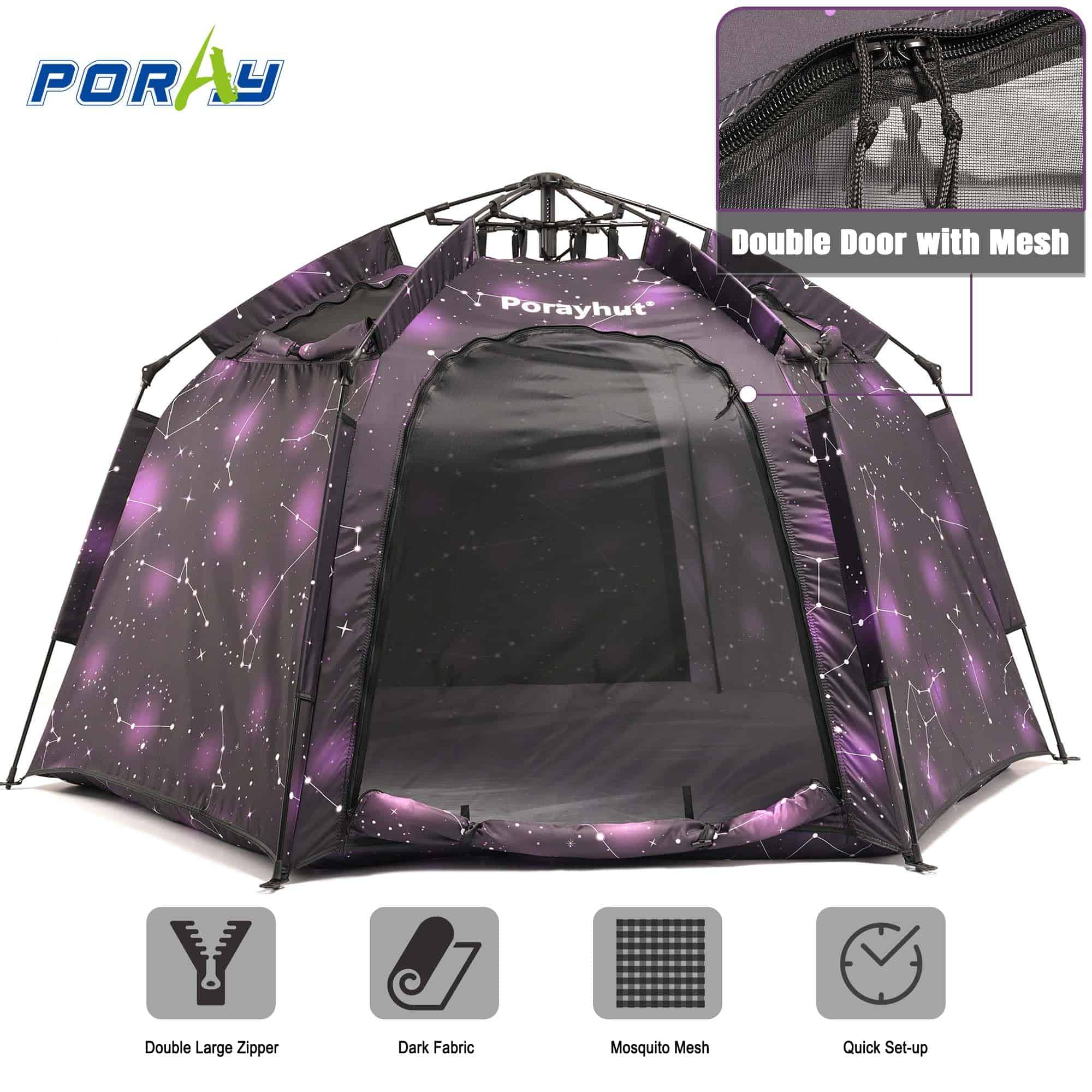 Tienda de campaña hexagonal portátil para niños con luces - Imagen 6