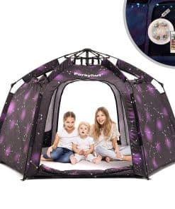 Tienda de campaña hexagonal portátil para niños con luces