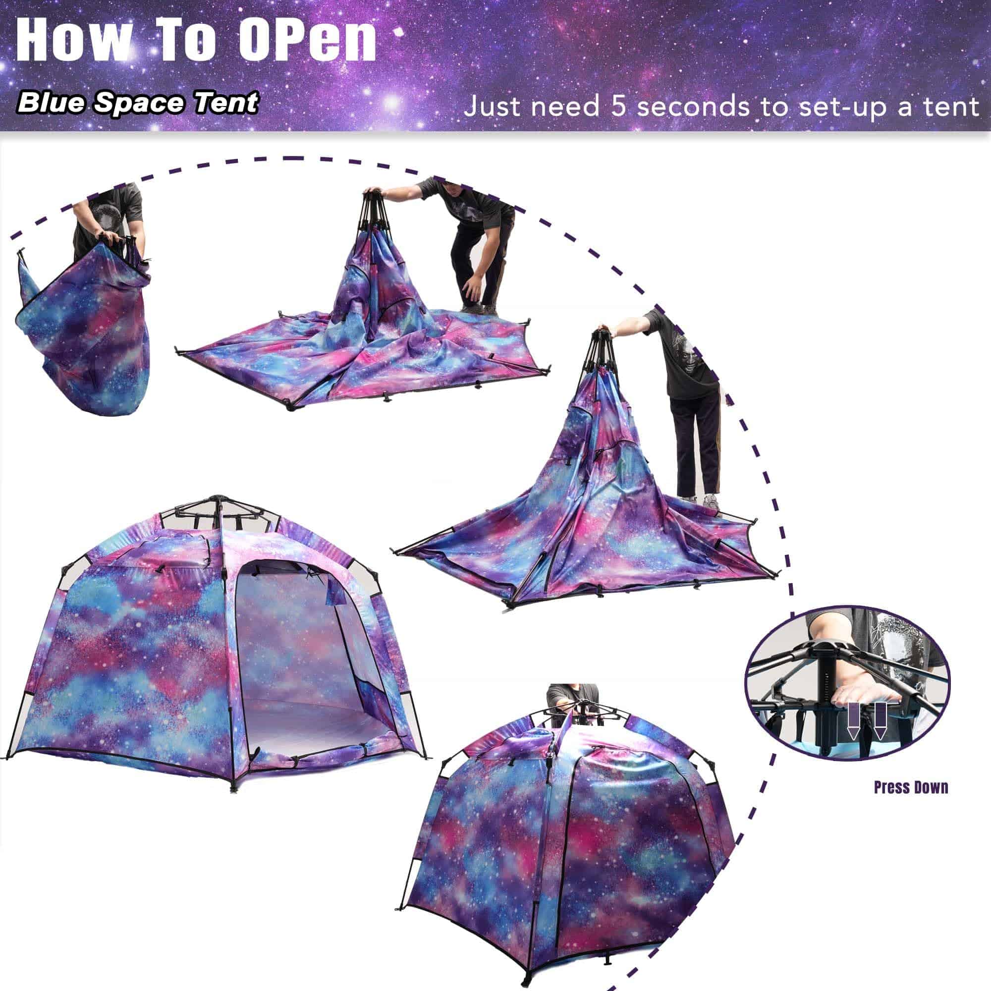 Tienda de Juego Hexagonal Portátil para Niños -Galaxia de Un - Imagen 10