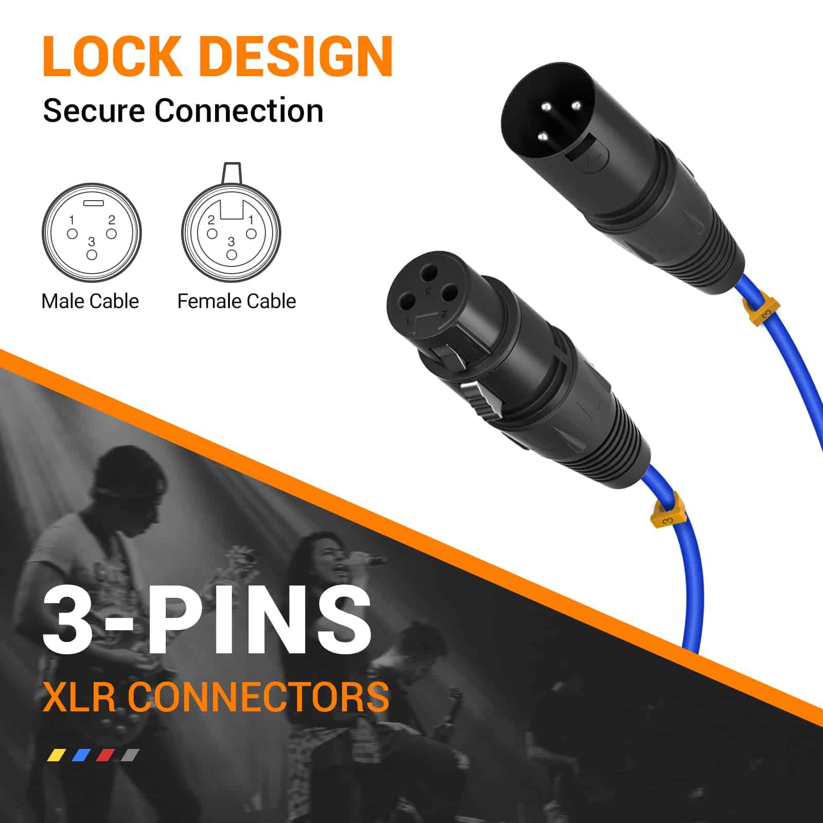 Phenyx Pro Cable Serpiente XLR, Cable de Conexión de 4 - Imagen 6