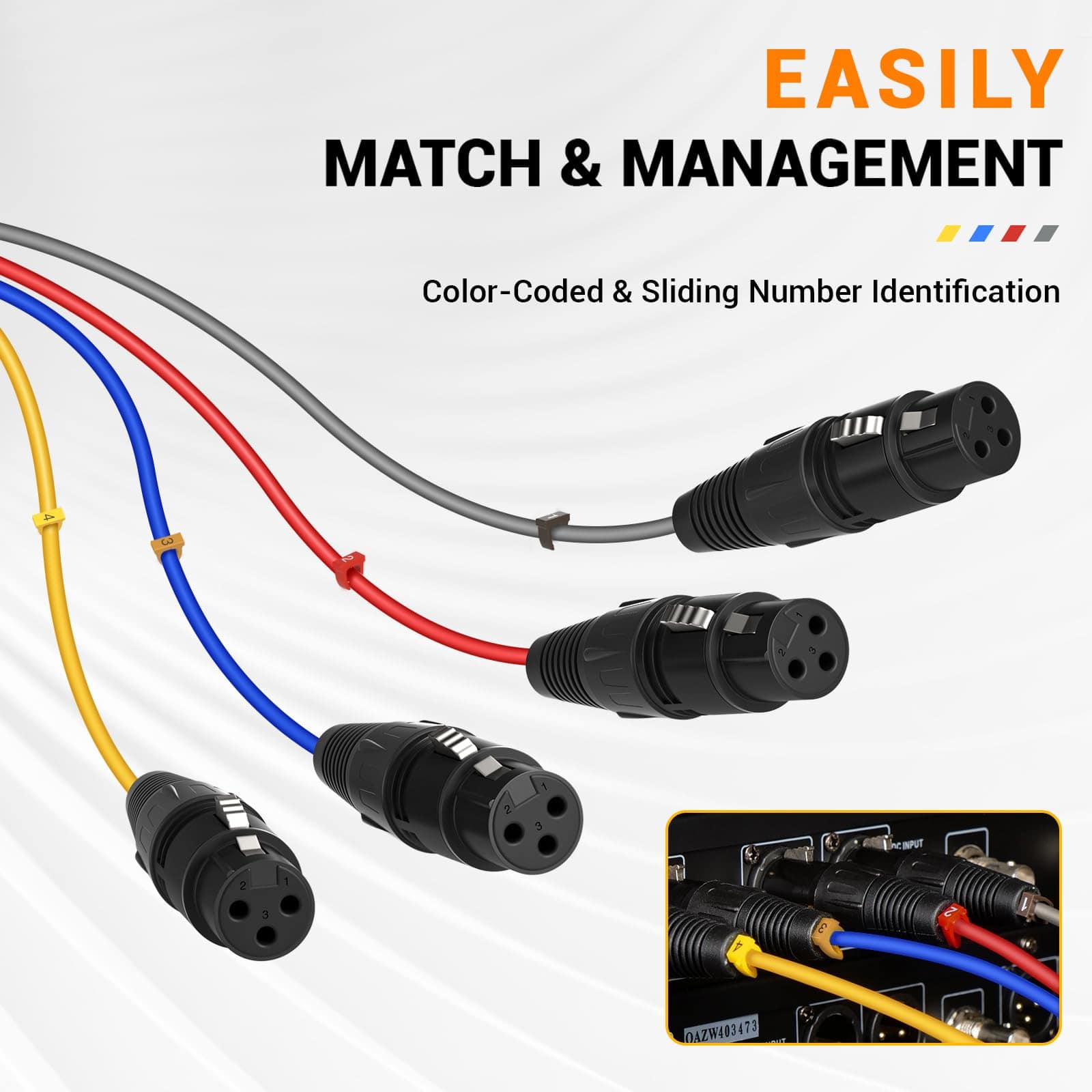Phenyx Pro Cable Serpiente XLR, Cable de Conexión de 4 - Imagen 5