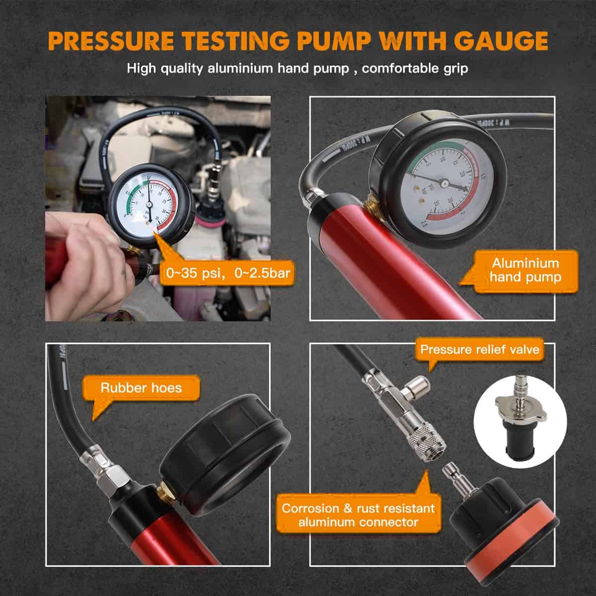 Kit de Prueba de Presión del Radiador Universal Wenzhon y - Imagen 6