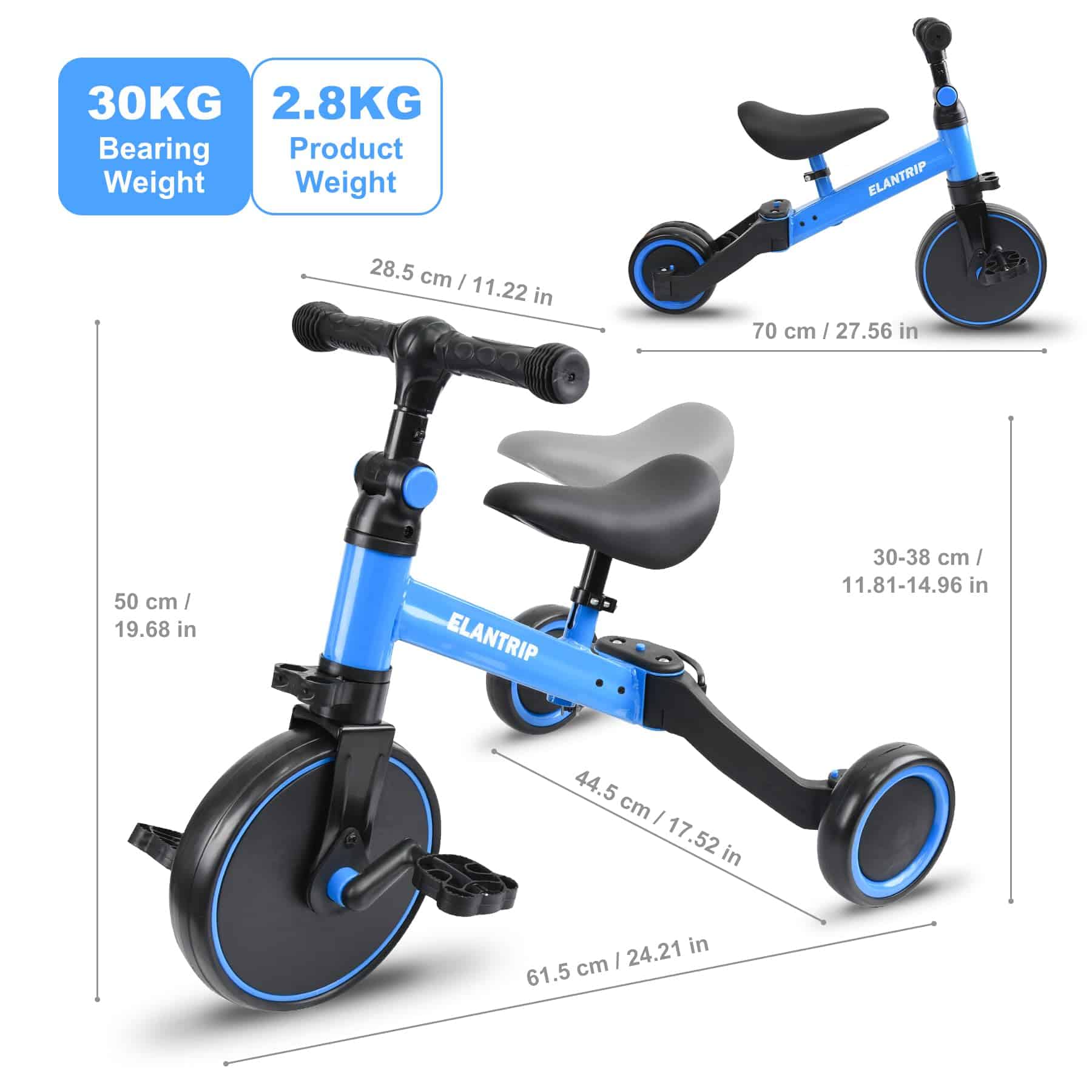 Elantrip Bicicleta de Equilibrio 5 en 1 para Niños de 1 a 3 - Imagen 6