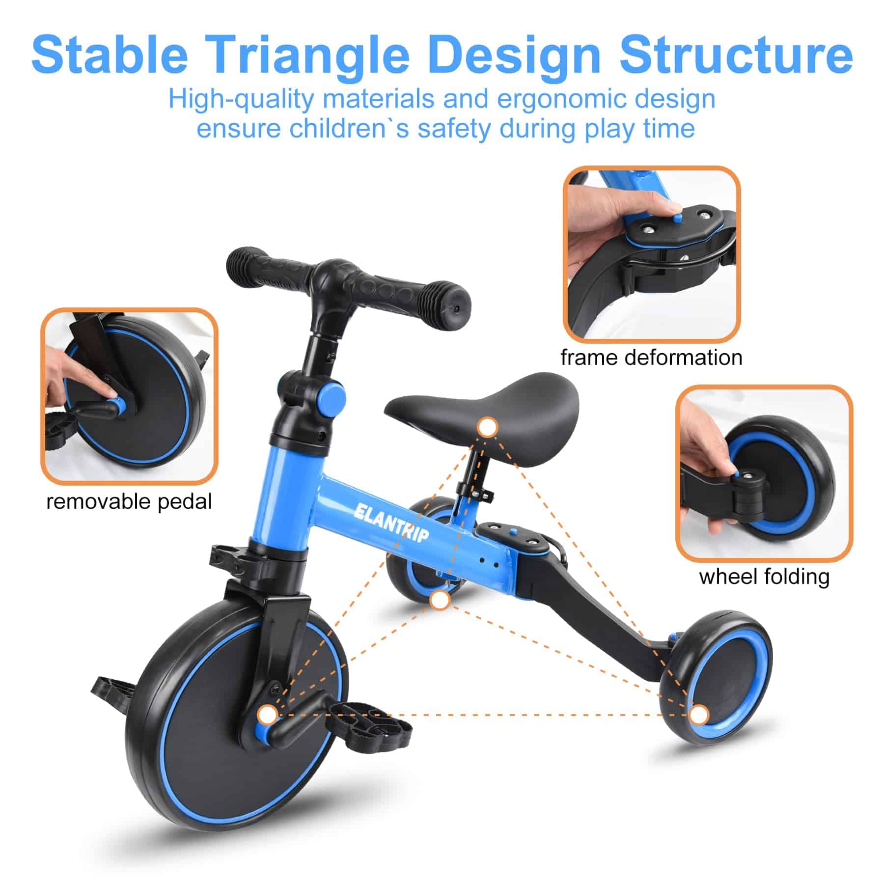 Elantrip Bicicleta de Equilibrio 5 en 1 para Niños de 1 a 3 - Imagen 5