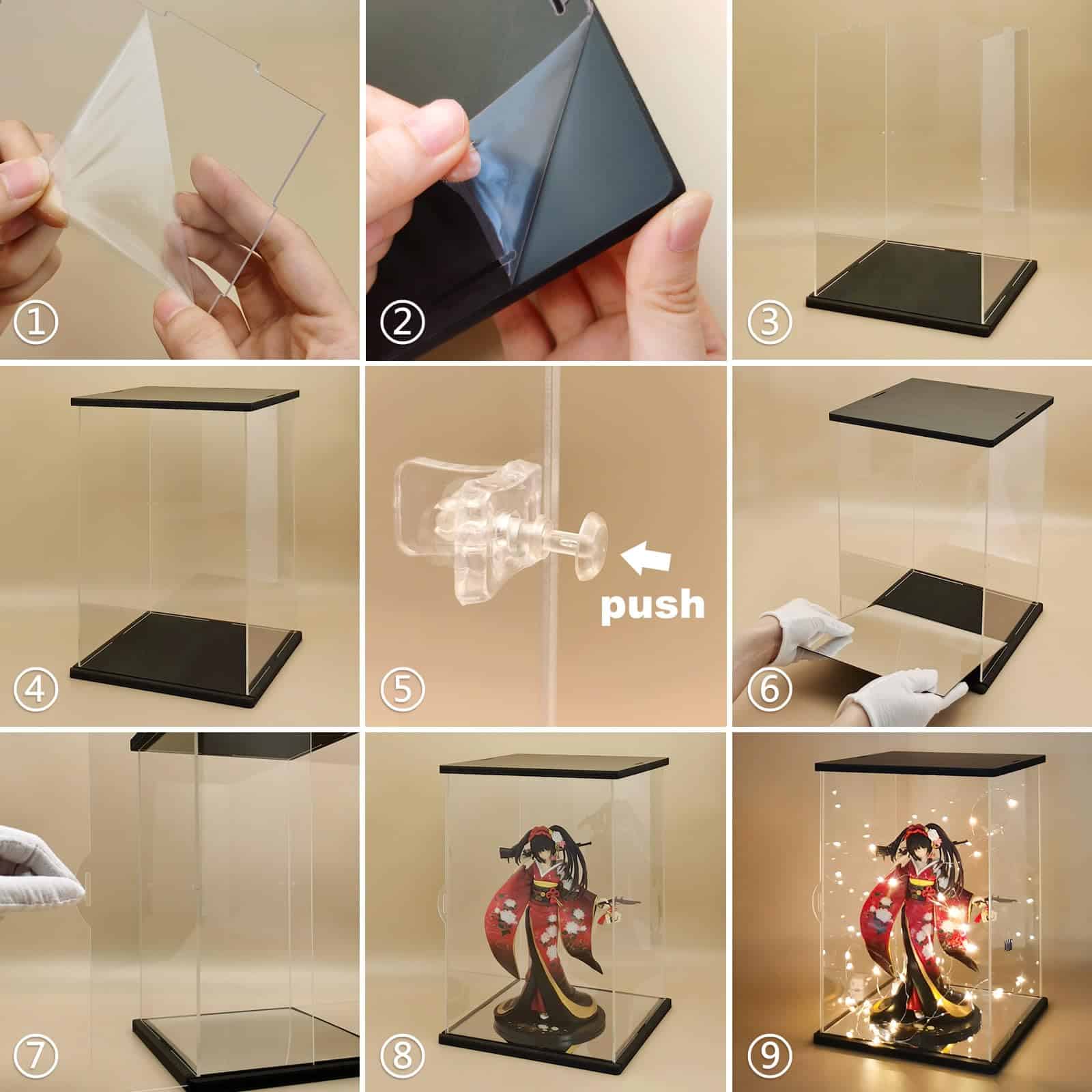 Caja de exhibición de acrílico transparente NONEMEY con luz - Imagen 7
