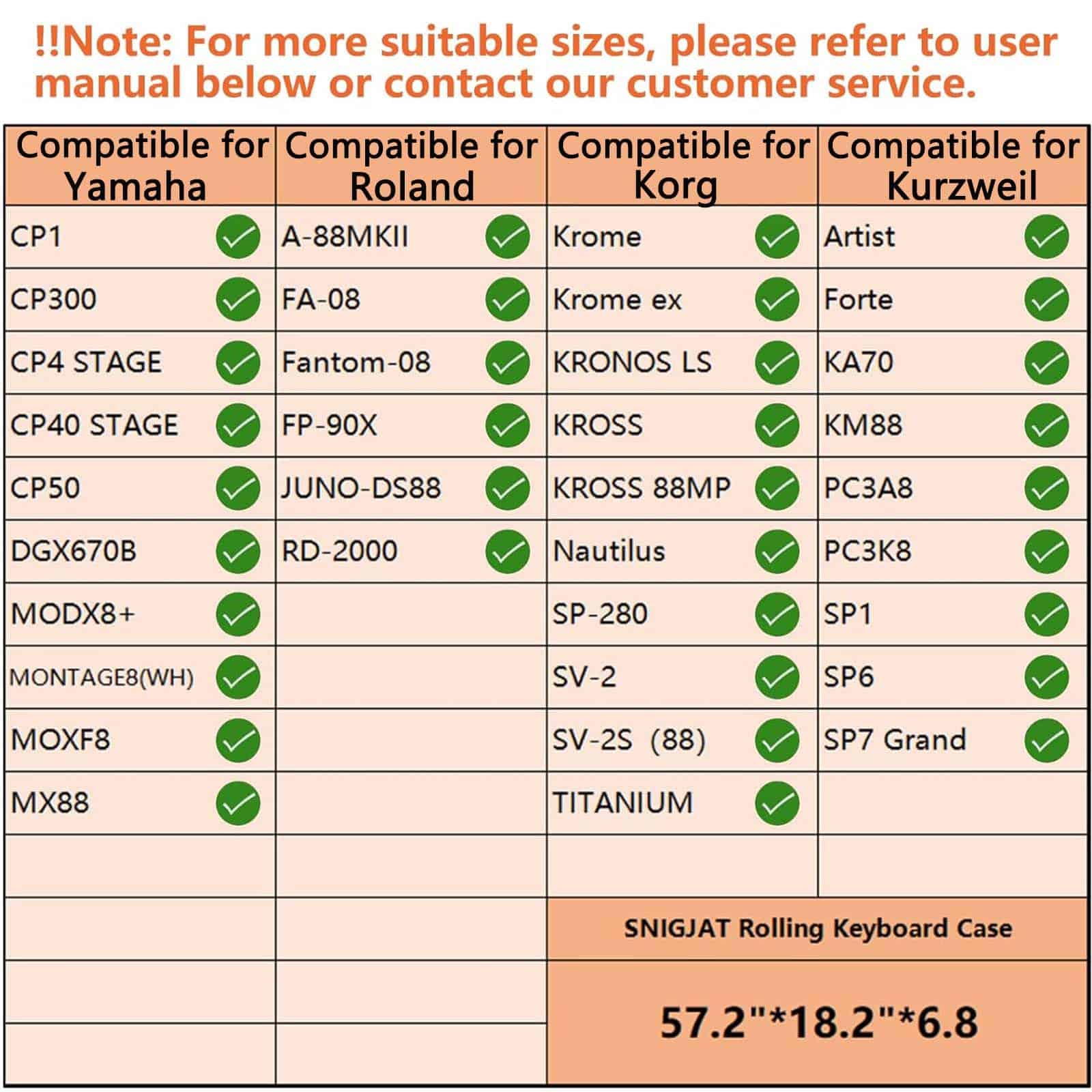 Estuche para Teclado de 88 Teclas SNIGJAT con Ruedas - Imagen 3