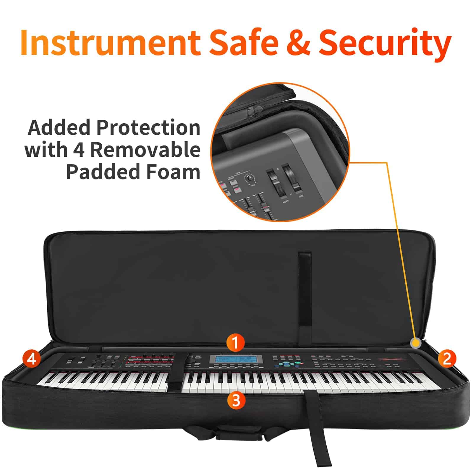 Estuche para Teclado de 88 Teclas SNIGJAT con Ruedas - Imagen 6