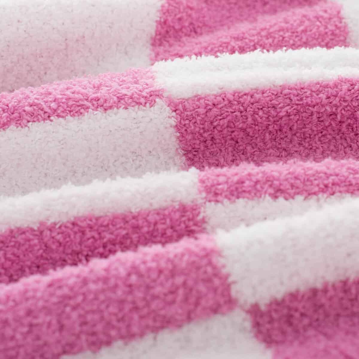 Manta de Cuadros Carriediosa 90" X 90" Queen, -Rosa Fuerte - Imagen 8