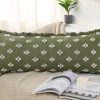 Funda de almohada lumbar larga Boho DRNOU -Verde Salvia
