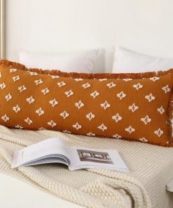 Funda de Almohada corporal DRNOU Boho con Flecos en 3D,