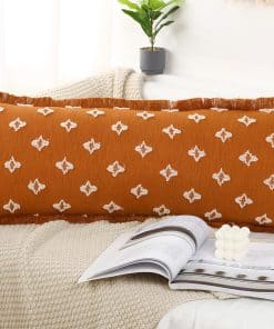 Funda de Almohada Lumbar Larga Boho DRNOU 16x36 con Borlas,