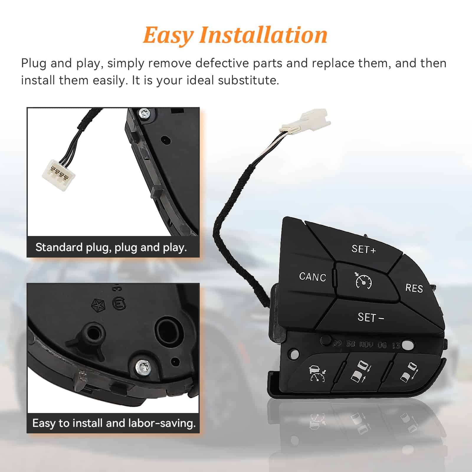 Interruptor de control de crucero del volante compatible - Imagen 5