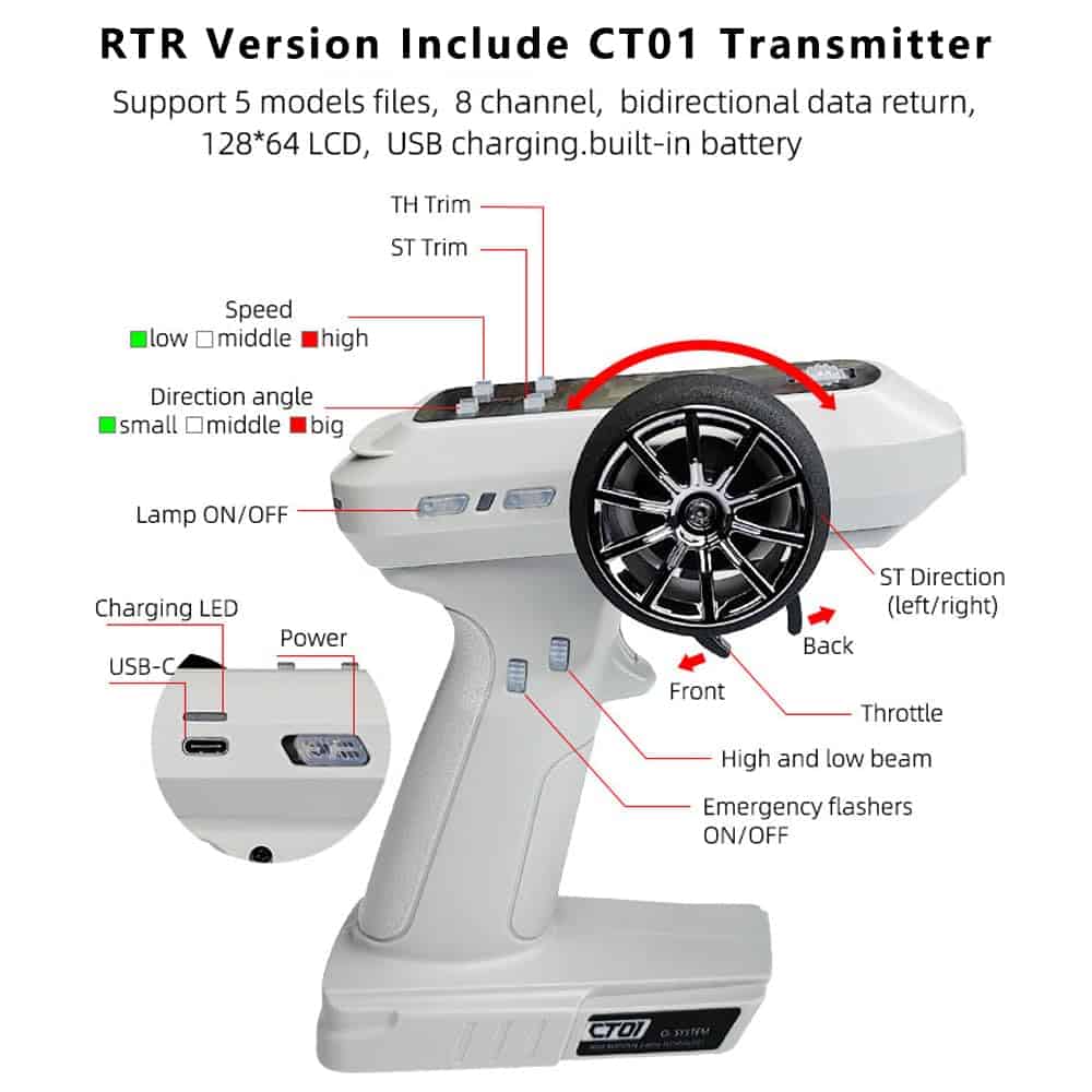 Coche de control remoto SoloGood LDARC X43 1:43 Escala - Imagen 7