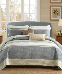 Edredones a rayas QuiltEase de tamaño King - Juego de