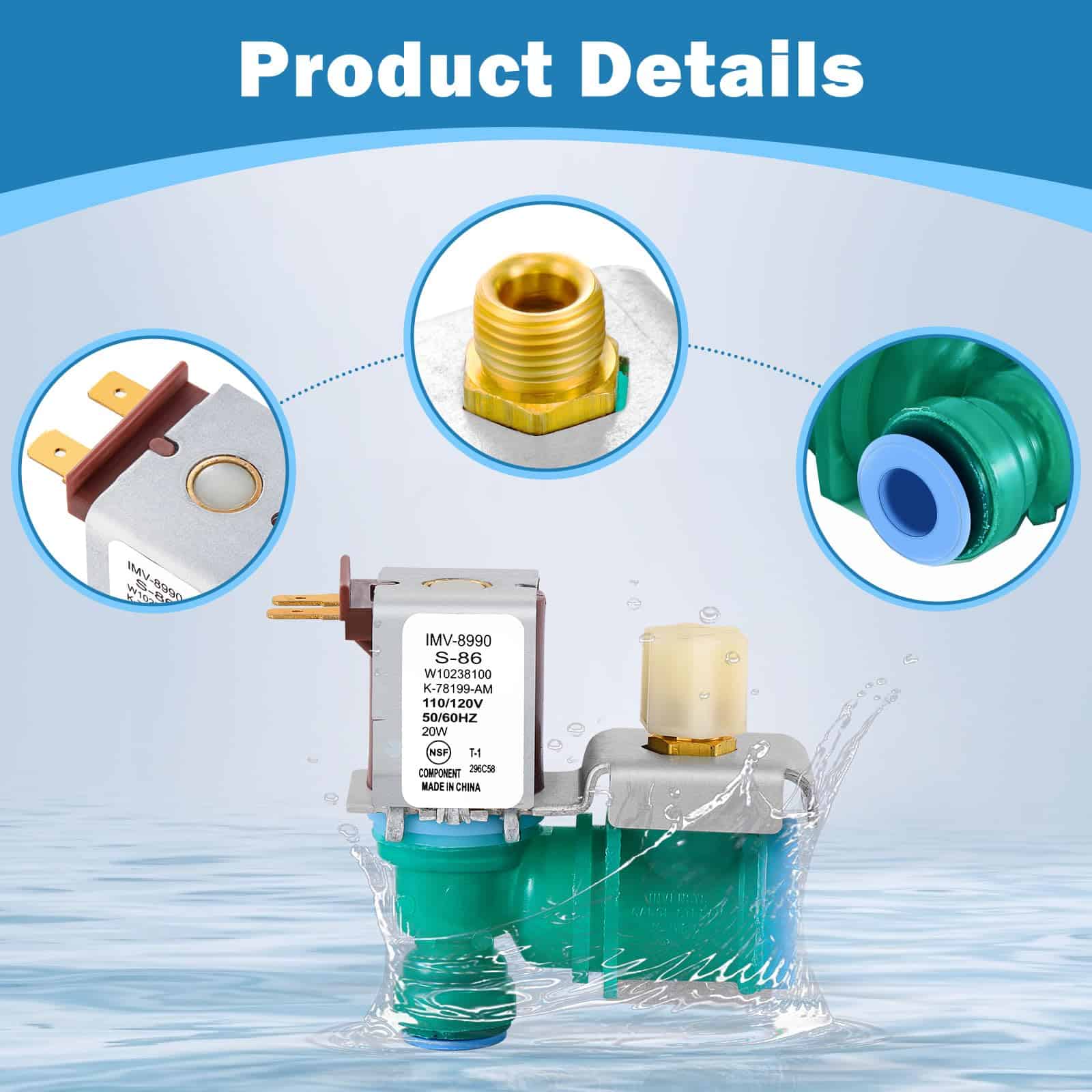 Combinación de Válvula de Ingreso de Agua del Refrigerador - Imagen 5