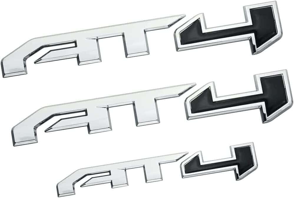 3 Piezas Emblemas AT4 Sierra 3D Lado Puerta Trasera