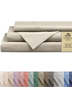 Juego de Sábanas 100% Algodón Percale Linen -Taupe Claro