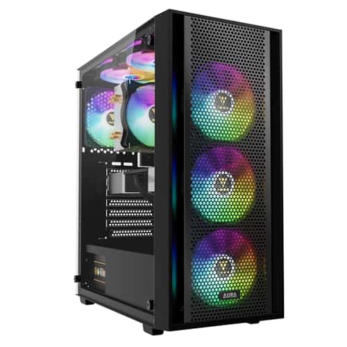 GAMDIAS ATX Mid Tower Gaming Computer PC Case con Vidrio