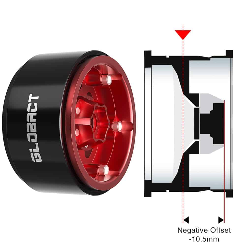 Ruedas de aluminio EPINON 1.9 Beadlock - -Rojo - Imagen 5