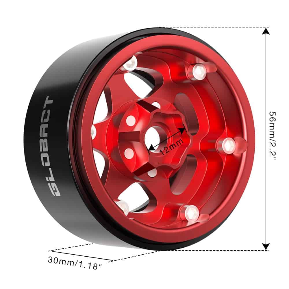 Ruedas de aluminio EPINON 1.9 Beadlock - -Rojo - Imagen 4