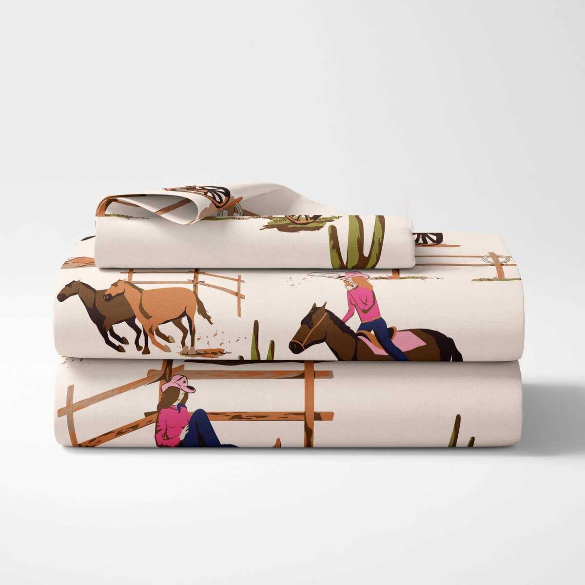 Juego de sábanas individuales para niña Cowgirl Western de - Imagen 4