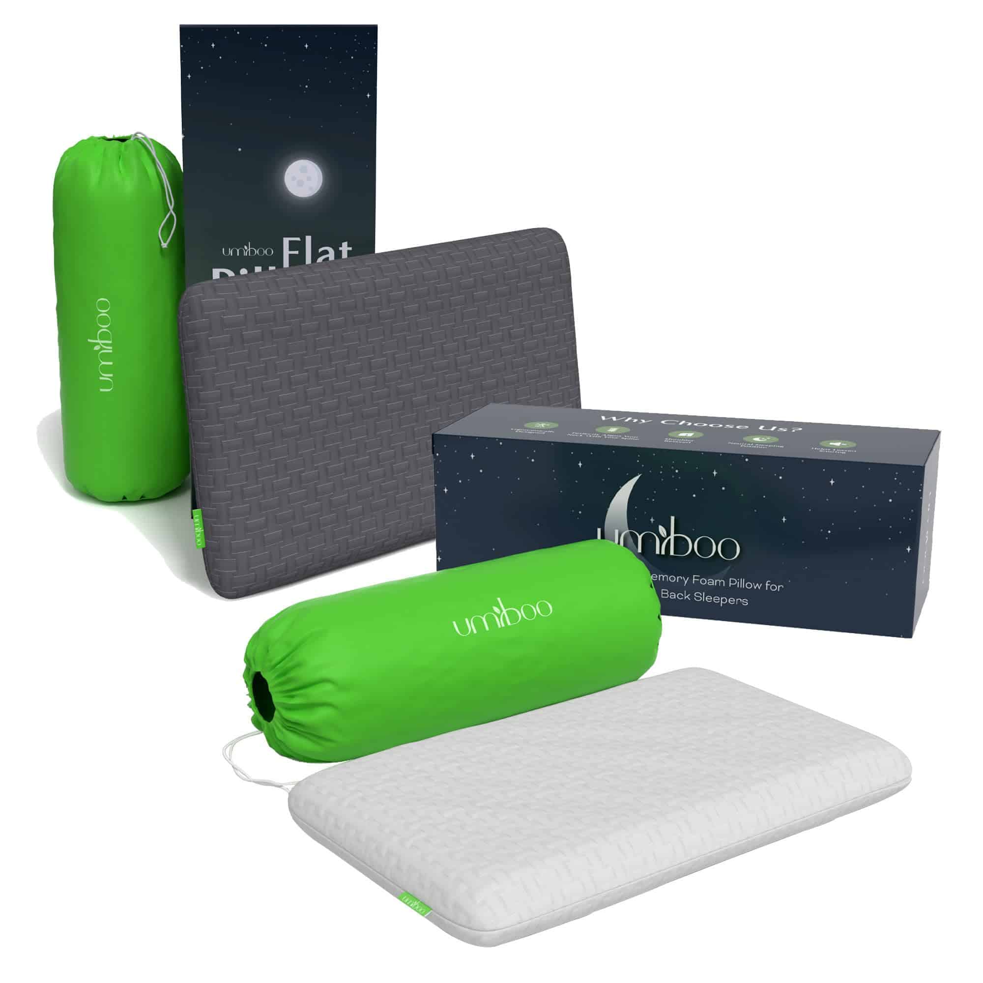 Almohada de espuma viscoelástica Umiboo by Focus Thin de