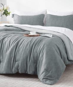 Set de Edredón de 7 Piezas - Tamaño Queen - Gris Ligero -