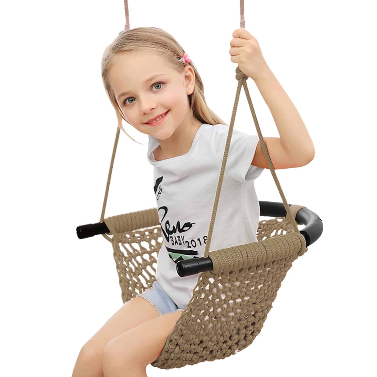 Columpio Infantil de Mano Tejido a Mano ROPECUBE, Asiento