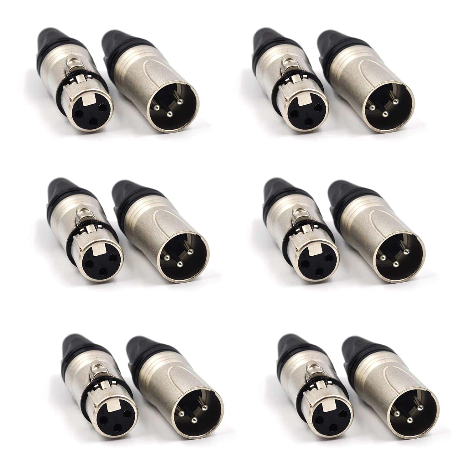 Conector de Cable XLR de 3 Pines Zhupoub (Paquete de 12) 6