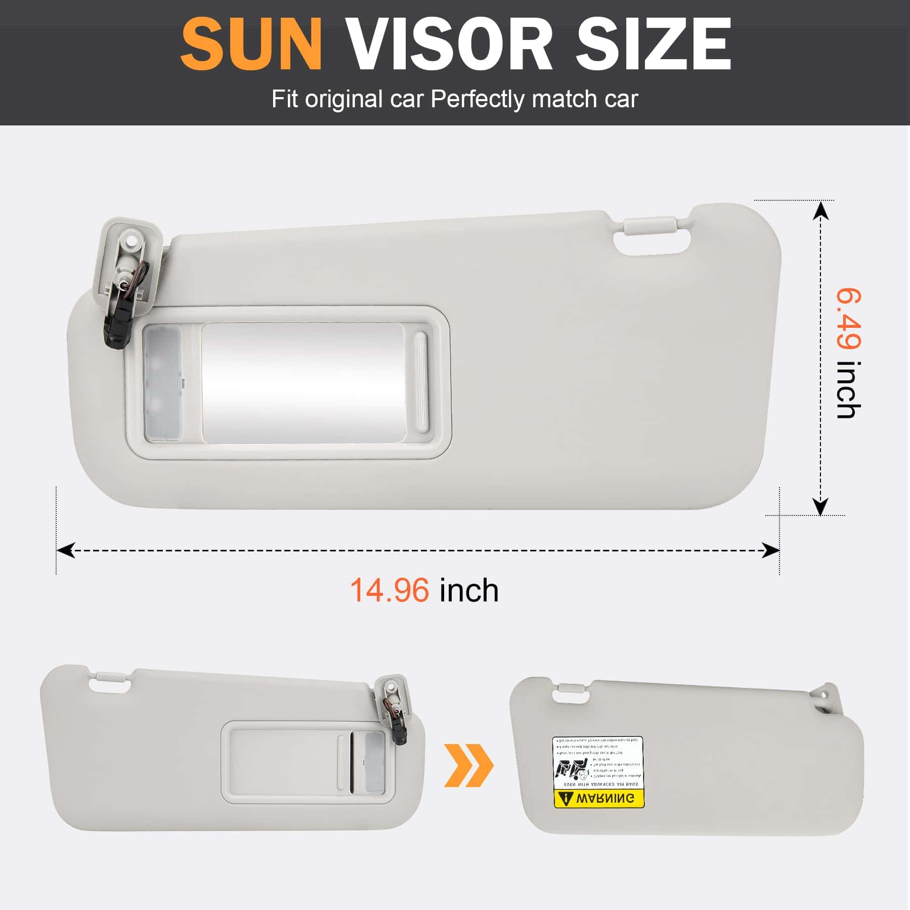 Visera de Conductor y Pasajero para Automóvil con Luces - Imagen 4
