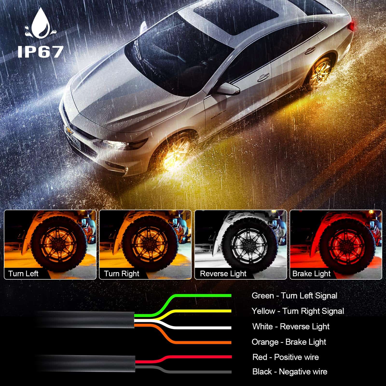 Luces de Aro de Rueda RGBW de 15.5 Pulgadas Beatto - Color - Imagen 6