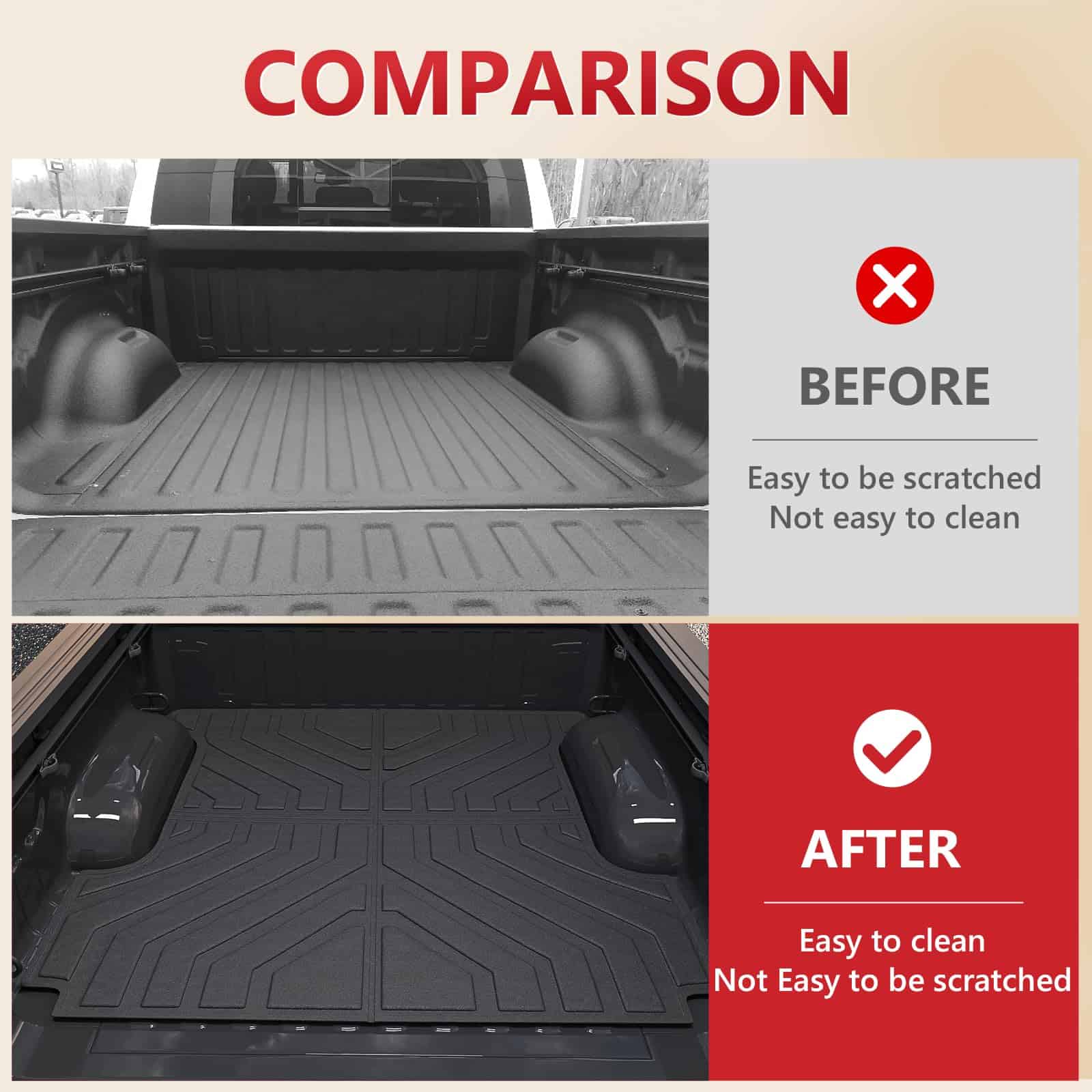 Tapete de Cama Xipoo Compatible con Dodge Ram 1500 - Imagen 3