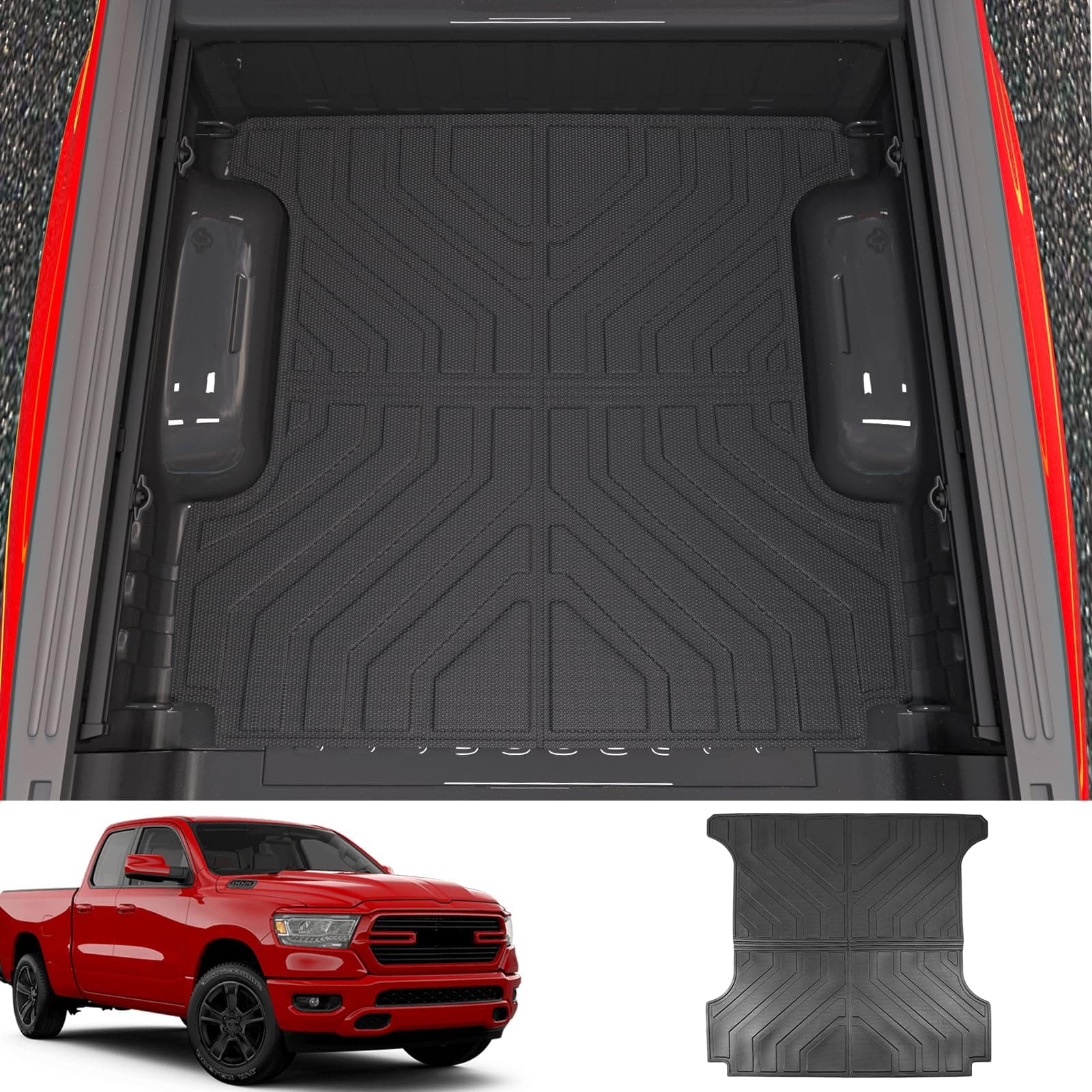 Tapete de Cama Xipoo Compatible con Dodge Ram 1500