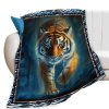 Manta de Tigre Estampado de Animal Salvaje para Sofá Cama