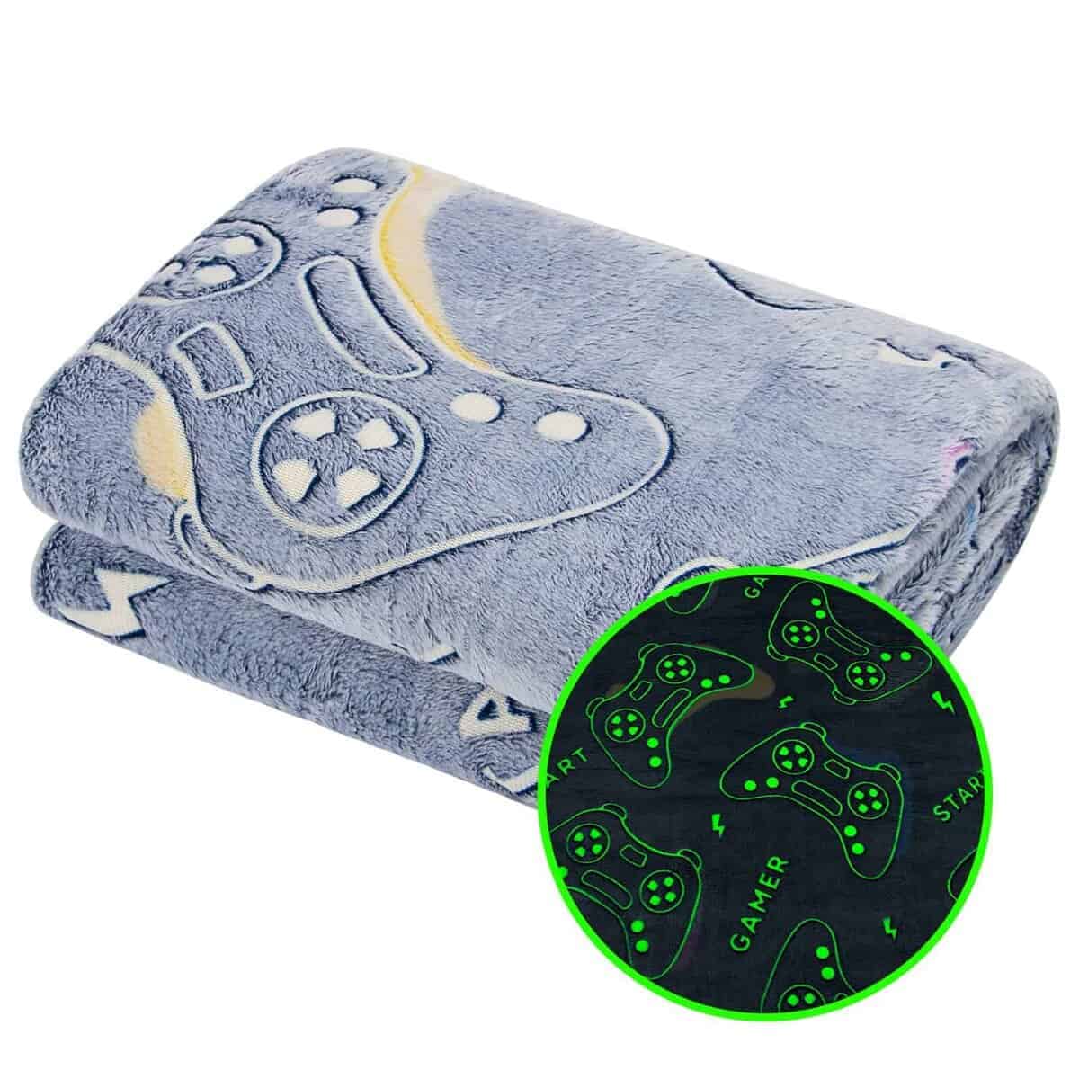 Manta que Brilla en la Oscuridad con Controlador de Juegos,