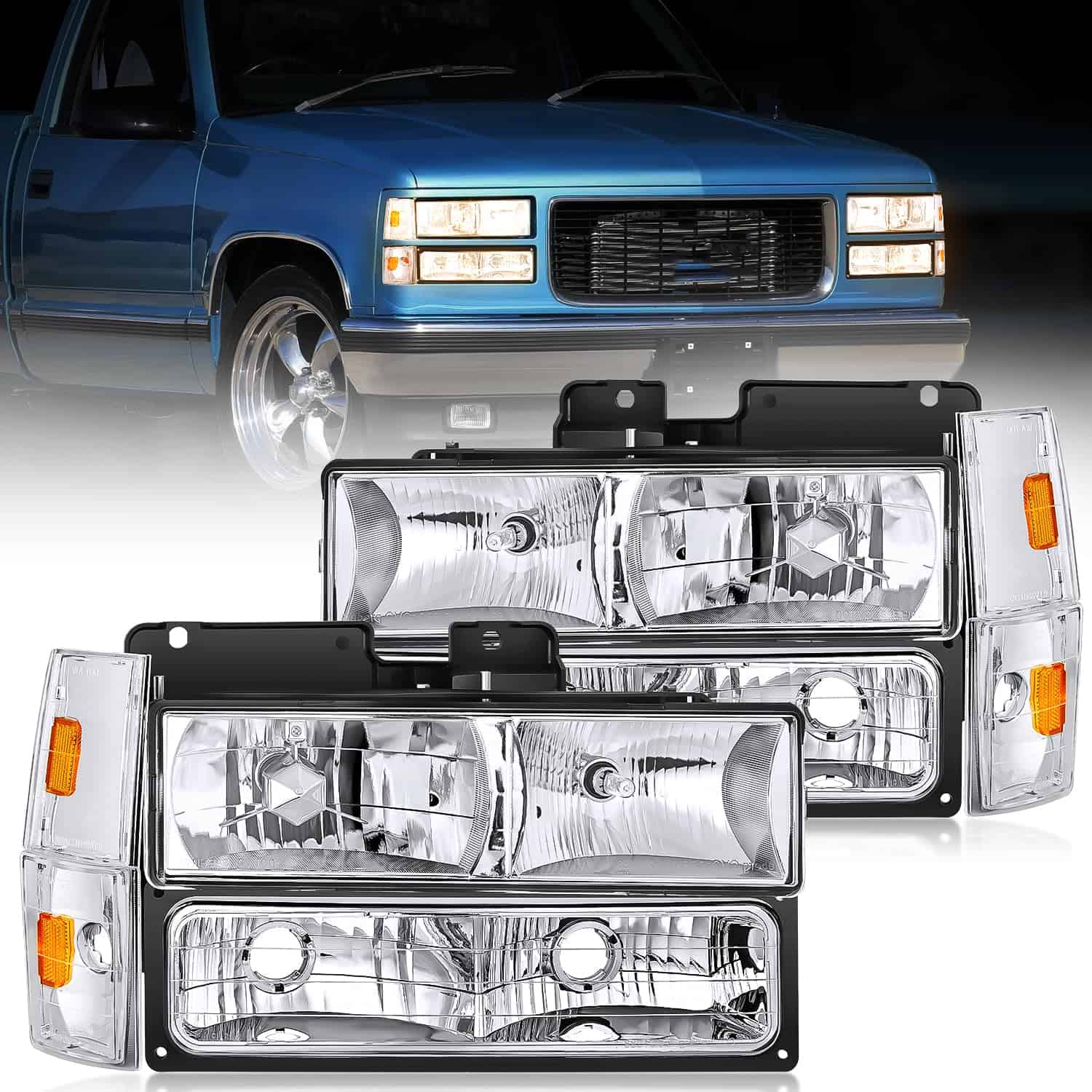 Conjunto de Faros Nilight Compatible con -Carcasa Cromada+ R