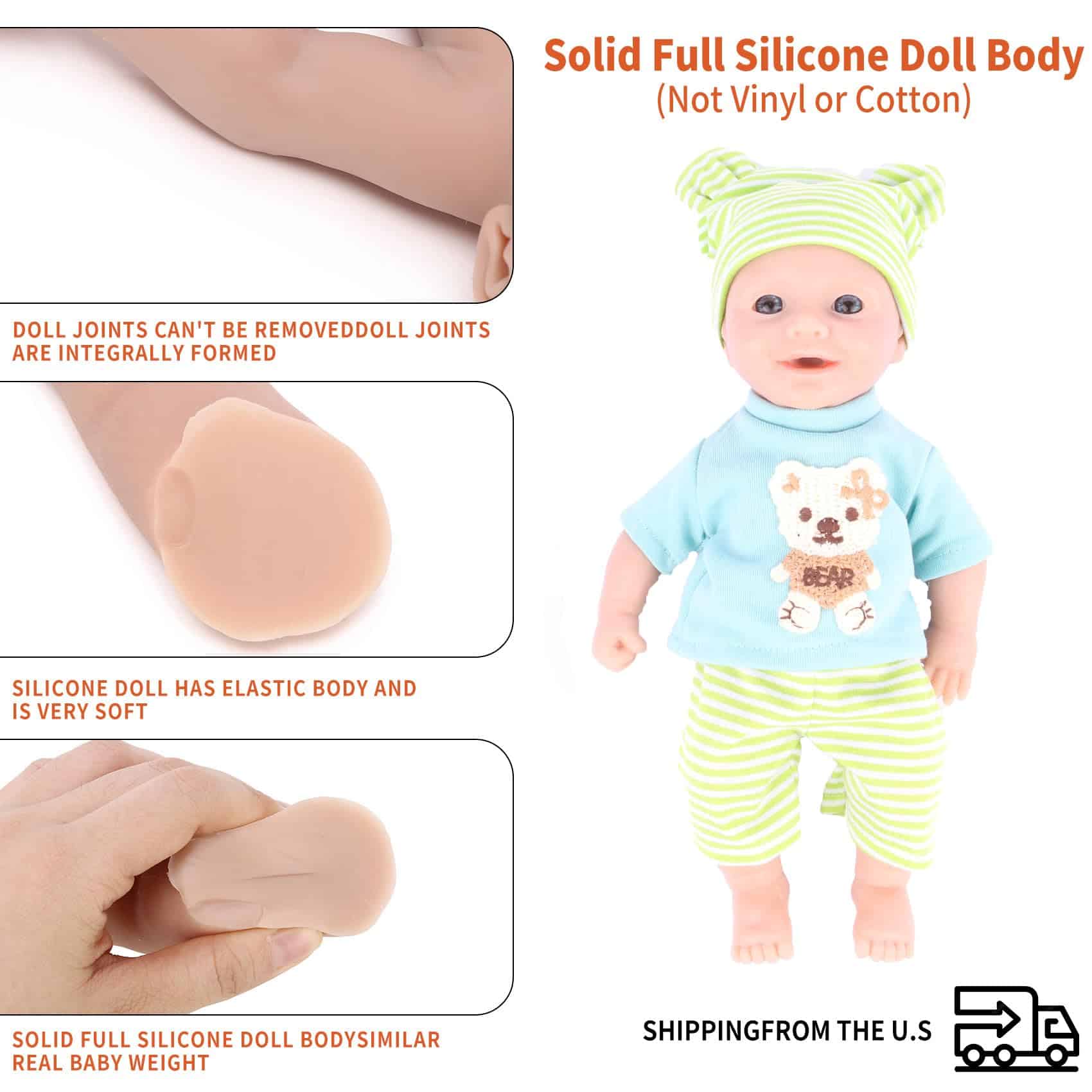 Muñeco Reborn de 12 pulgadas para Recién Nacido de Cuerpo - Imagen 5