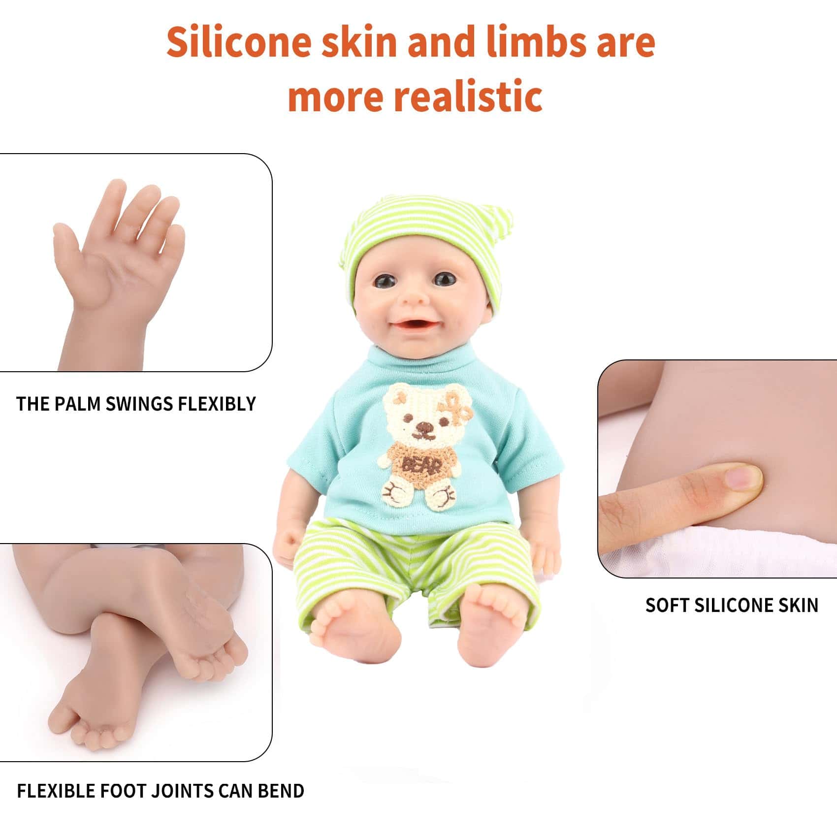 Muñeco Reborn de 12 pulgadas para Recién Nacido de Cuerpo - Imagen 6